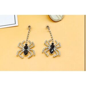 Halloween Spider Dangle Earrings - CZ Jewelry Gifts for Women